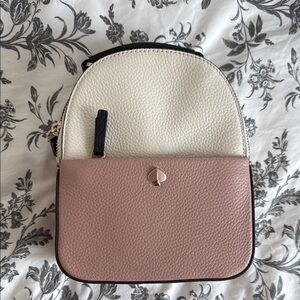 Kate Spade Pink and White mini Backpack